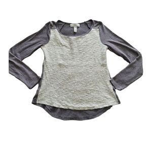 By Design Knit Long Sleeve Top Cream Gray